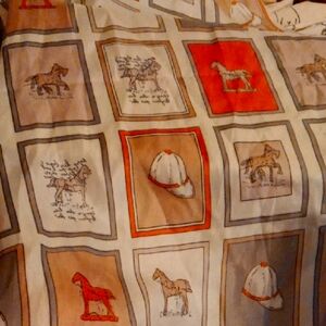 Equestrian Print Square Scarf 26" Square.Plus Horse Eternity Scarf.